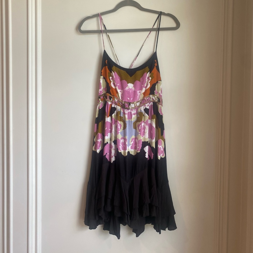Free People Black Floral Dress